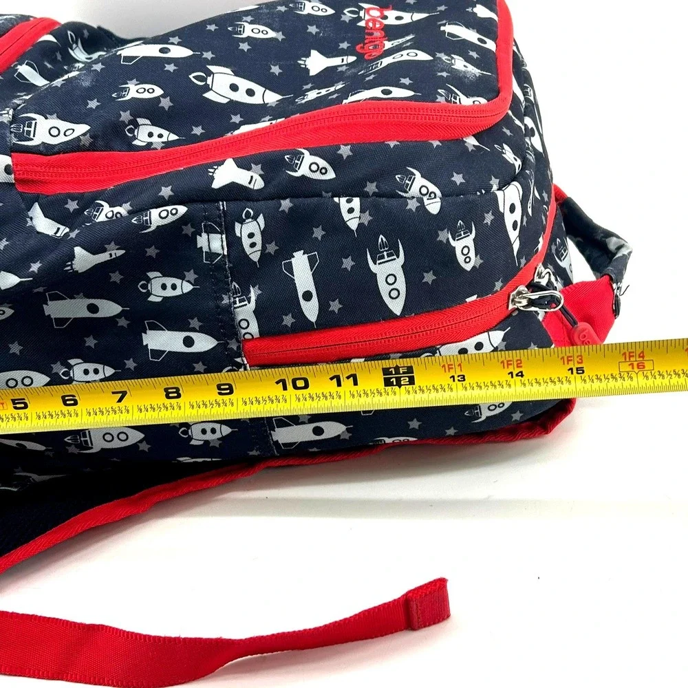Bentgo Kids Backpack with Insulated Lunch Compartment Rocket Ship Navy Red